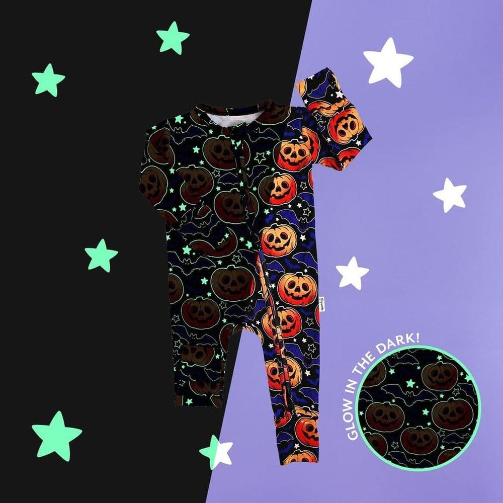 Gigi and Max Edward Zip Bamboo Glow in the Dark Sleepies Little Halloween 0-3 m